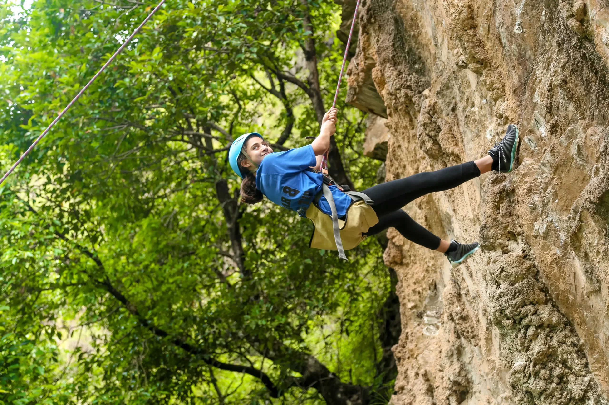 A student doing Rock Climbing at The Last Resort
